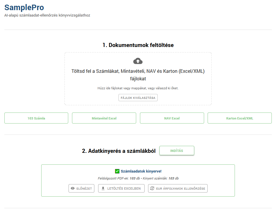 Adatkinyerés a feltöltött számlákból